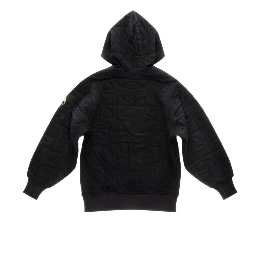 Apparel * | Brand New Moose Knuckles X Telfar Quilted Hoodie Black