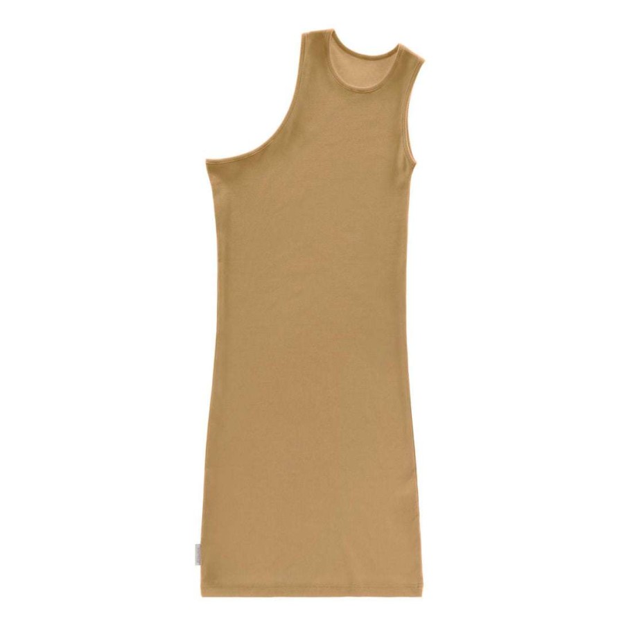 Apparel * | New Telfar Half Tank Tunic Cream Rib Knits