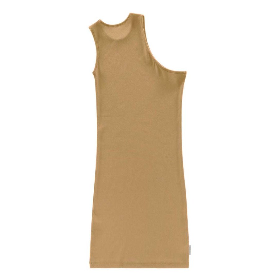 Apparel * | New Telfar Half Tank Tunic Cream Rib Knits