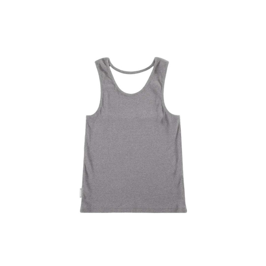 Apparel * | Flash Sale Telfar Rib Knits Halter Tank Top Heather Grey