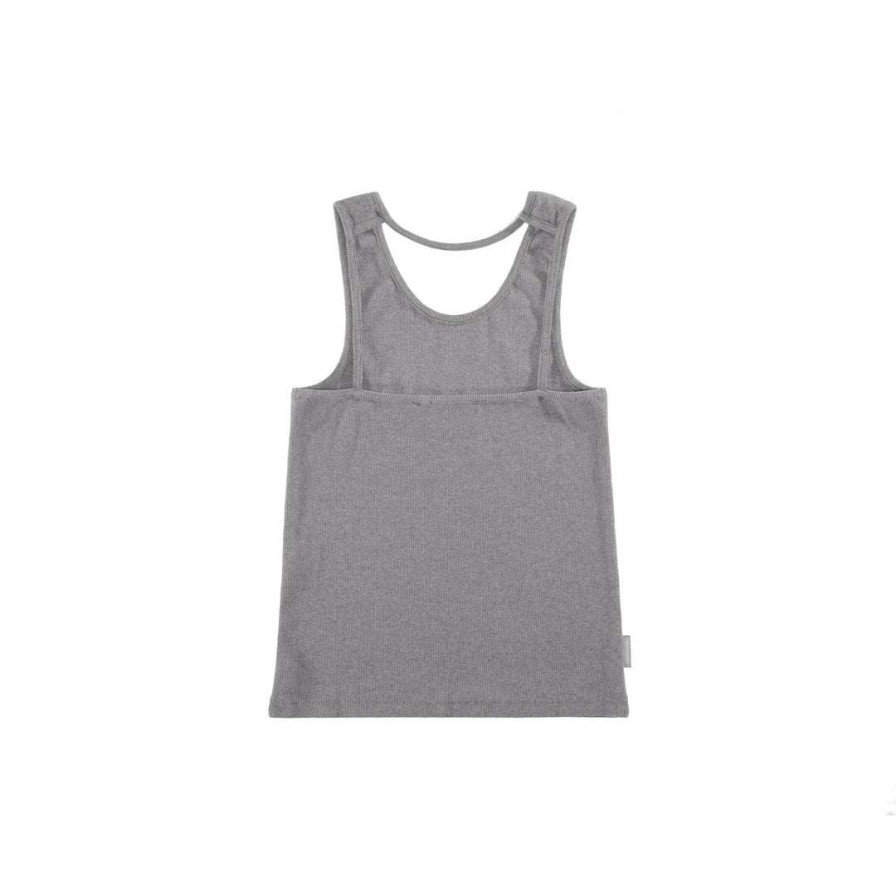 Apparel * | Flash Sale Telfar Rib Knits Halter Tank Top Heather Grey