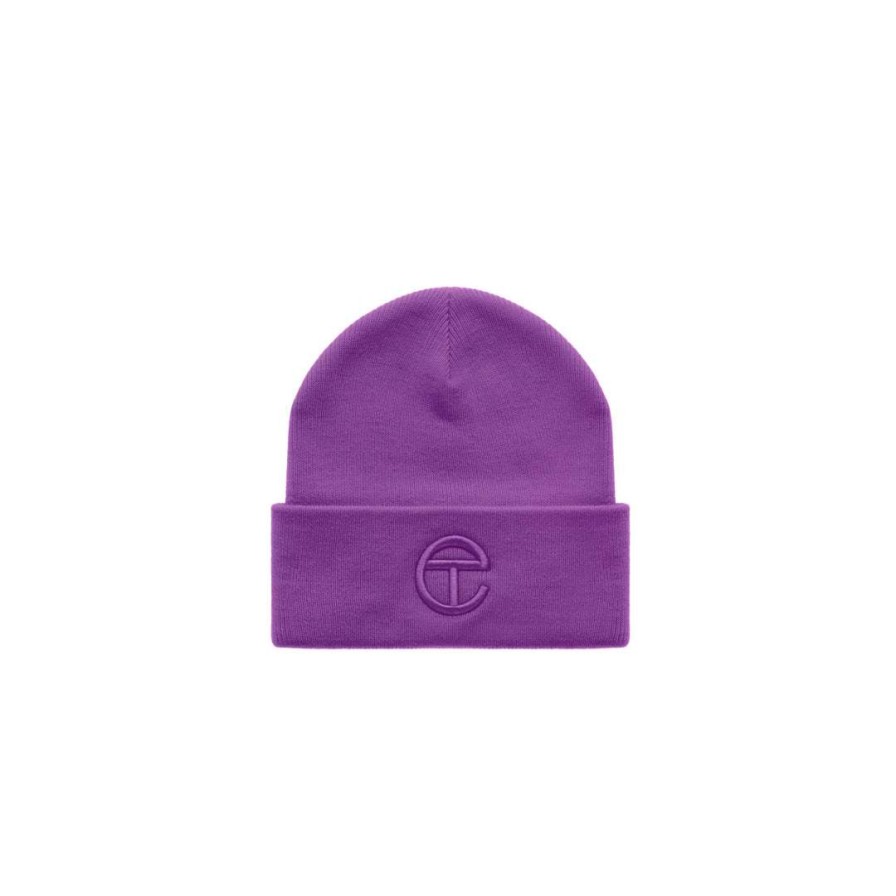 Accessories * | Top 10 Telfar Embroidered Beanie Grape