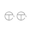 Accessories * | Cheapest Telfar Jewelry Medium Logo Hoop Earring Silver