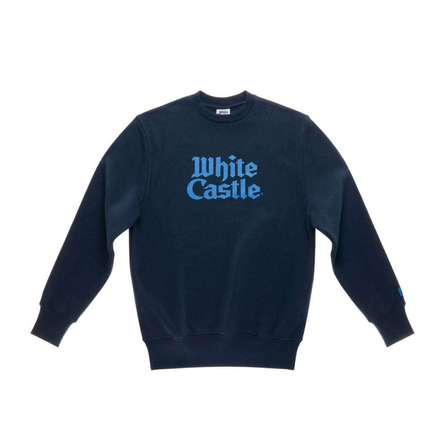 Apparel * | Wholesale White Castle Crewneck Sweatshirt Navy Hoodies + Sweats