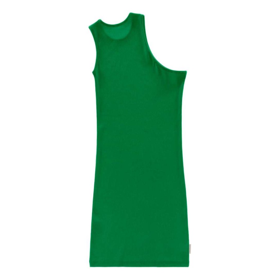 Apparel * | New Telfar Rib Knits Half Tank Tunic Greenscreen