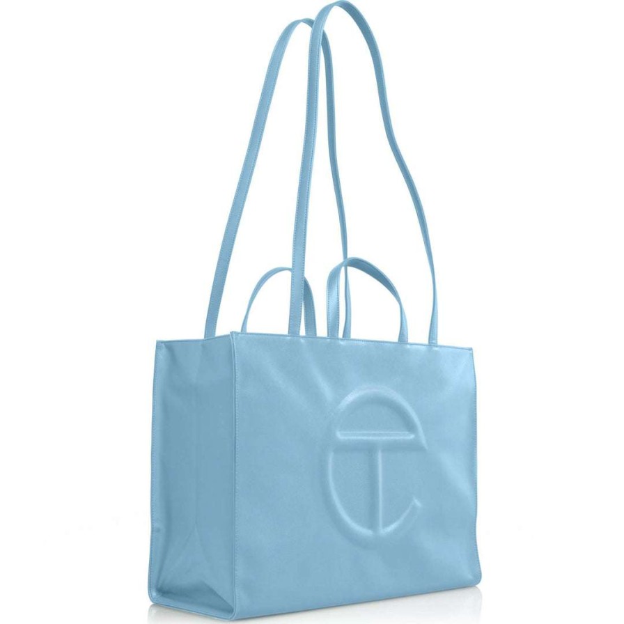 Bags * | Best Deal Telfar Large Pool Blue Shopping Bag Shopping Bags