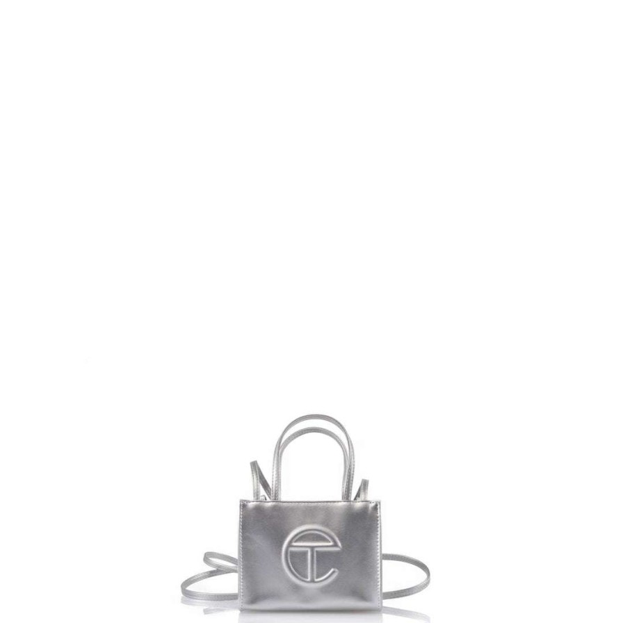 Bags * | Buy Telfar Small Silver Shopping Bag