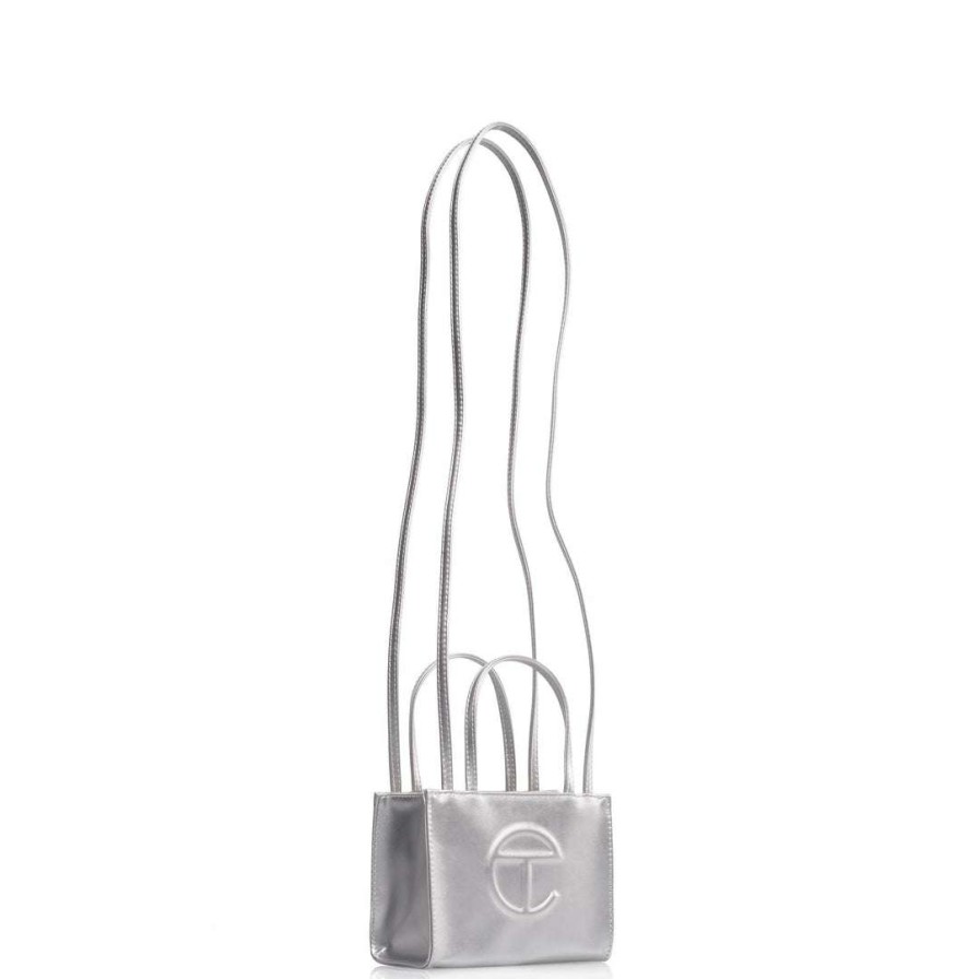 Bags * | Buy Telfar Small Silver Shopping Bag