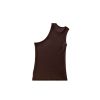 Apparel * | Discount Telfar Rib Knits Half Tank Chocolate