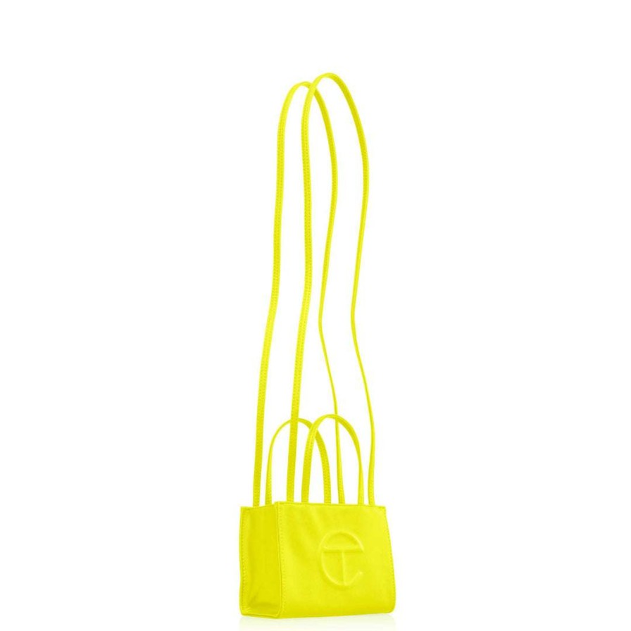 Bags * | Outlet Telfar Small Highlighter Yellow Shopping Bag Shopping Bags