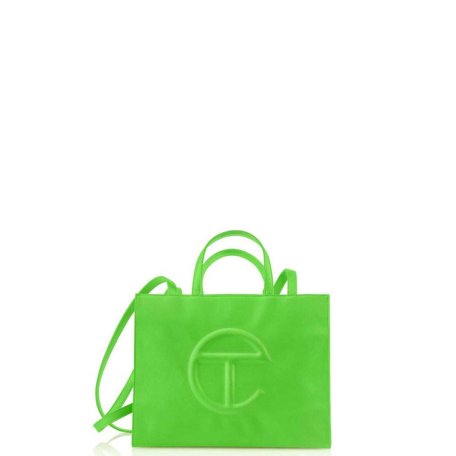 Bags * | Promo Telfar Shopping Bags Medium Highlighter Green Shopping Bag