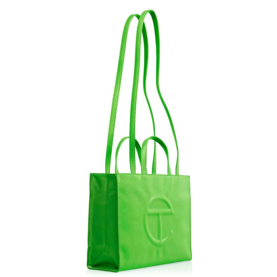 Bags * | Promo Telfar Shopping Bags Medium Highlighter Green Shopping Bag