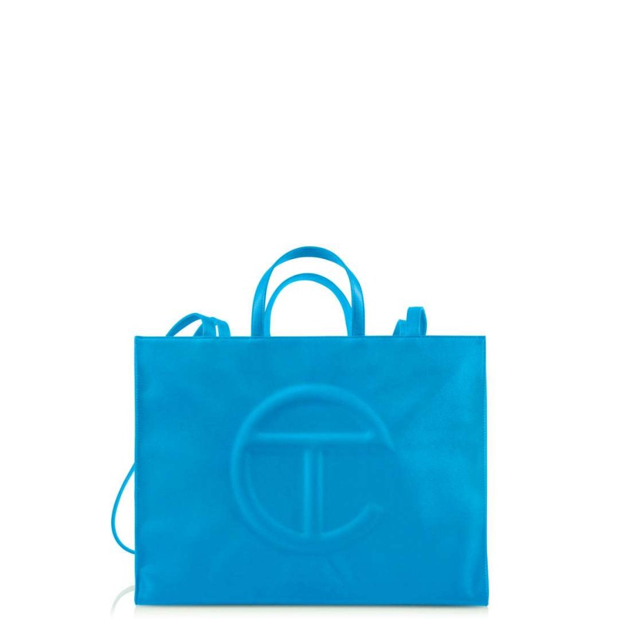 Bags * | Hot Sale Telfar Shopping Bags Large Cyan Shopping Bag