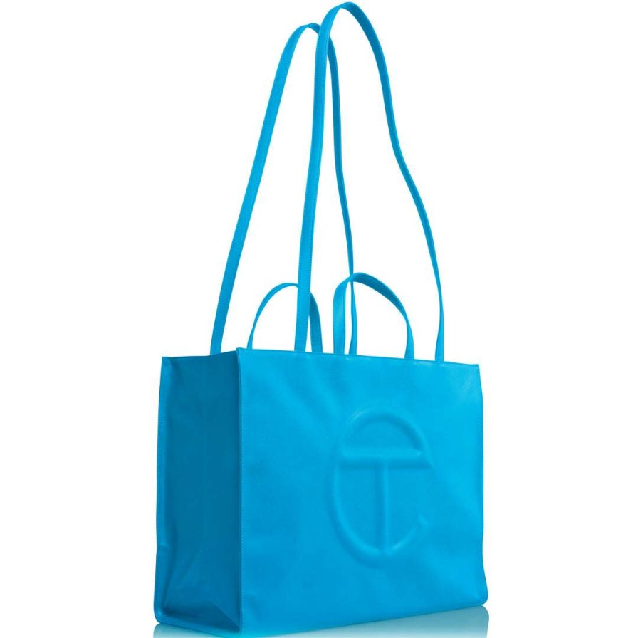 Bags * | Hot Sale Telfar Shopping Bags Large Cyan Shopping Bag