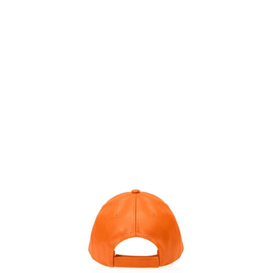 Accessories * | Buy Telfar Hats + Belts Logo Embossed Hat Orange