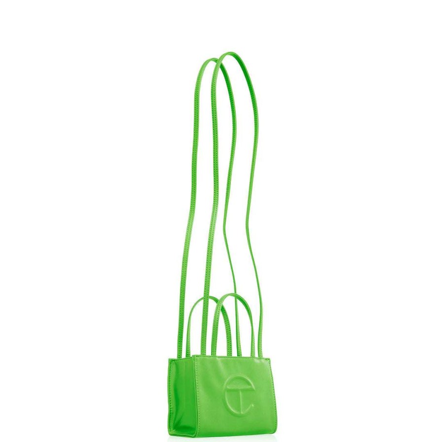 Bags * | Brand New Telfar Small Highlighter Green Shopping Bag Shopping Bags