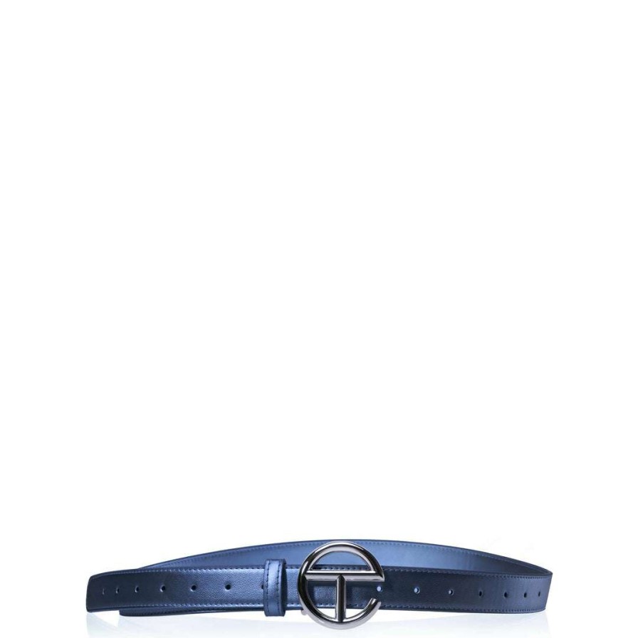 Accessories * | Top 10 Telfar Logo Belt Silver/Cobalt Hats + Belts