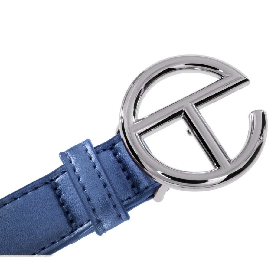 Accessories * | Top 10 Telfar Logo Belt Silver/Cobalt Hats + Belts