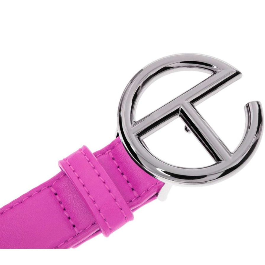 Accessories * | Top 10 Telfar Logo Belt Silver/Azalea