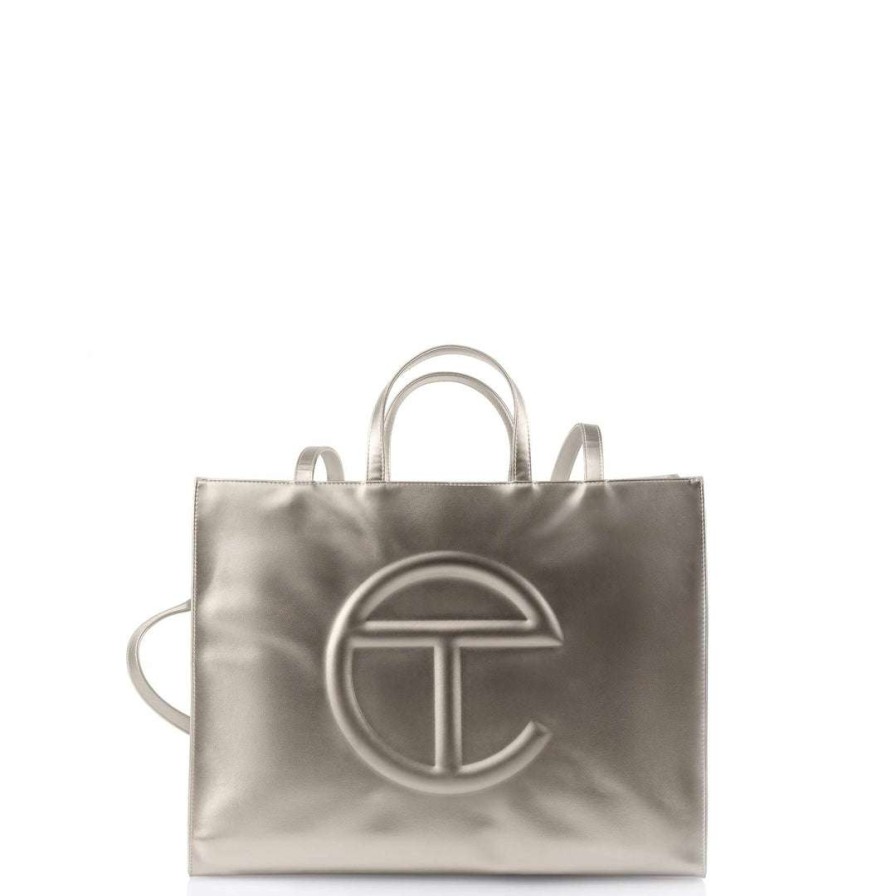 Bags * | New Telfar Shopping Bags Large Bronze Shopping Bag