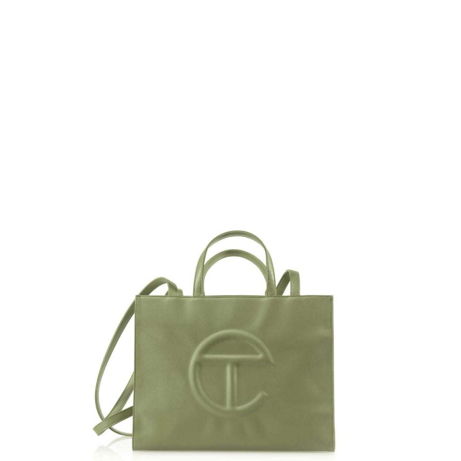 Bags * | Top 10 Telfar Medium Drab Shopping Bag Shopping Bags