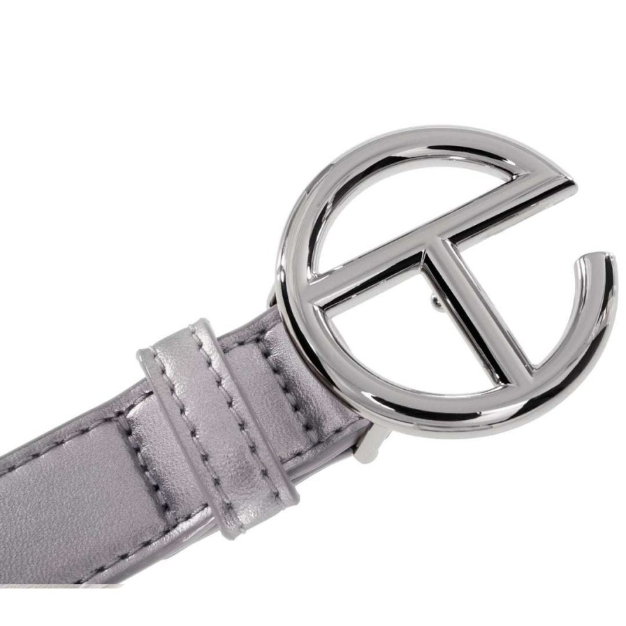 Accessories * | Deals Telfar Logo Belt Silver/Silver