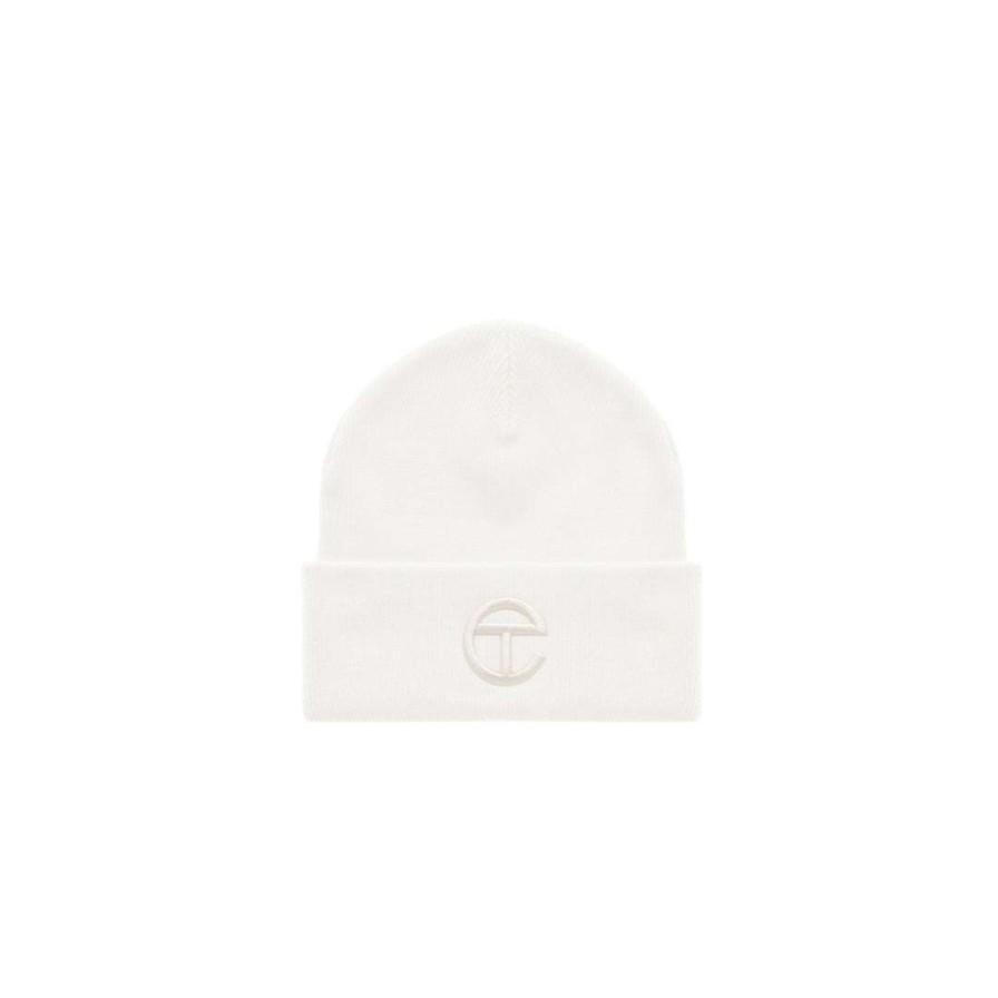 Accessories * | Coupon Telfar Beanies Embroidered Beanie White/White