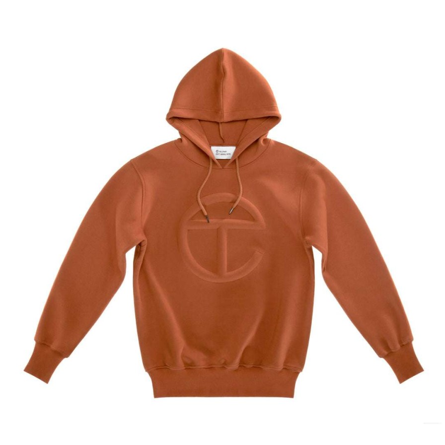 Apparel * | Best Pirce Telfar Embossed Hoodie Tan