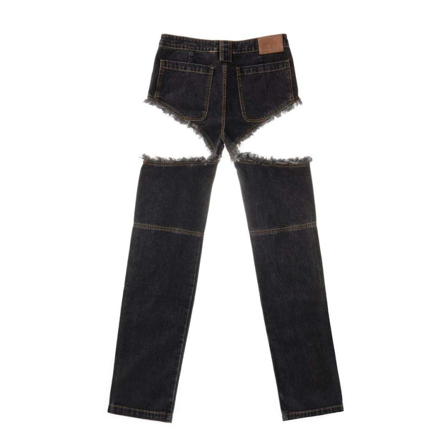 Apparel * | Wholesale Telfar Denim Thigh-Hole Jean Black