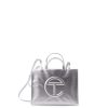 Bags * | Brand New Telfar Shopping Bags Medium Silver Shopping Bag