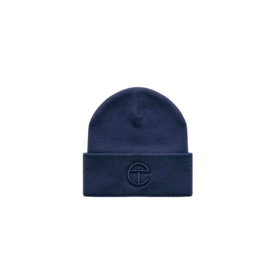 Accessories * | Best Sale Telfar Beanies Embroidered Beanie Navy