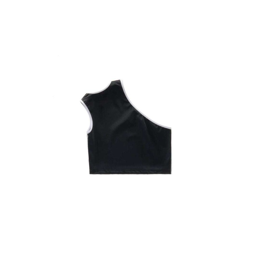 Apparel * | Best Deal Telfar Crop Performance Half Tank Black