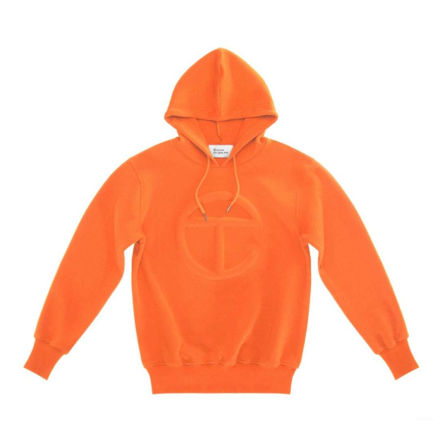 Apparel * | Promo Telfar Embossed Hoodie Orange