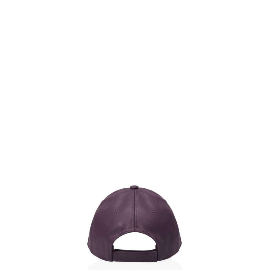 Accessories * | Deals Telfar Hats + Belts Logo Embossed Hat Eggplant