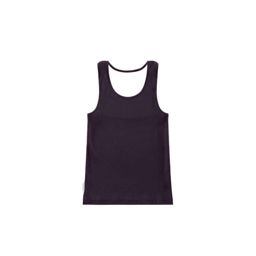 Apparel * | Flash Sale Telfar Halter Tank Eggplant Rib Knits