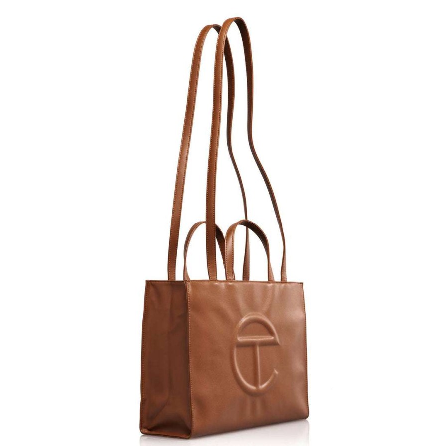 Bags * | Best Reviews Of Telfar Medium Tan Shopping Bag Shopping Bags