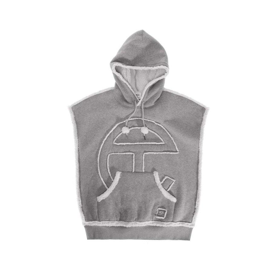 Apparel * | Best Reviews Of Hoodies + Sweats Ugg X Telfar Sideless Hoodie Heather Grey