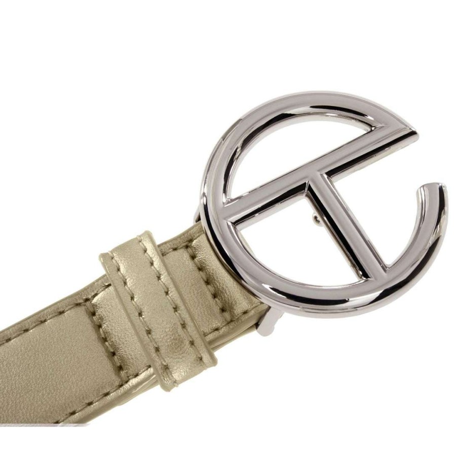 Accessories * | Outlet Telfar Logo Belt Silver/Gold Hats + Belts