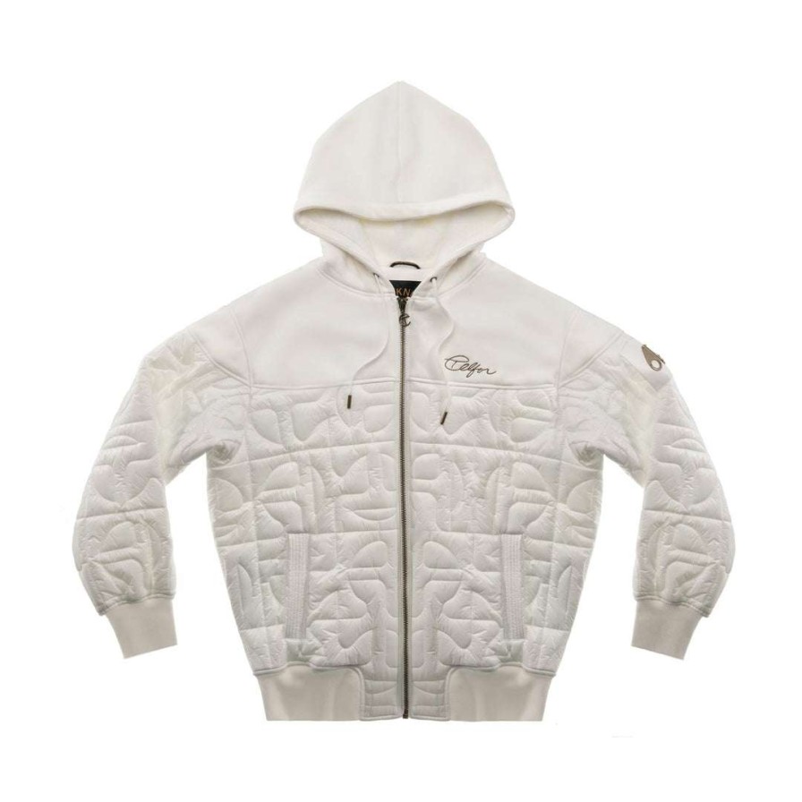 Apparel * | Best Pirce Moose Knuckles X Telfar Quilted Hoodie Pearl