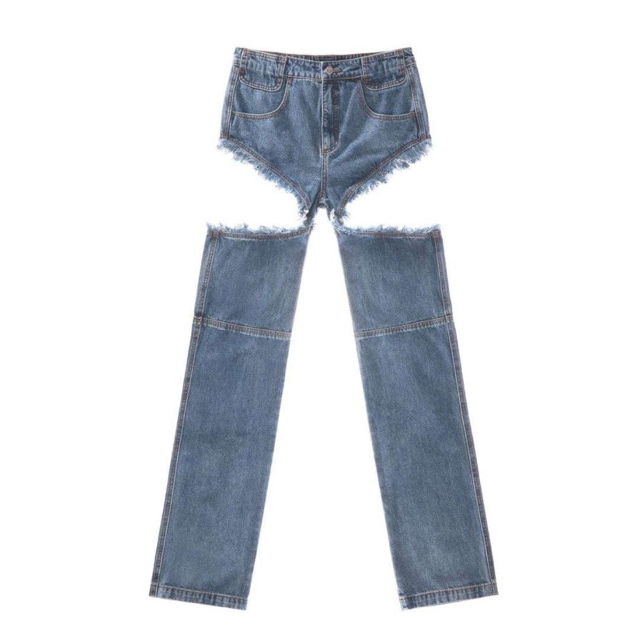 Apparel * | Best Pirce Telfar Thigh-Hole Jean Blue