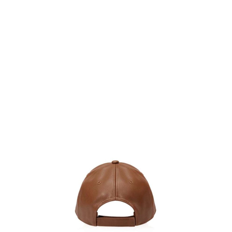 Accessories * | Discount Telfar Hats + Belts Logo Embossed Hat Tan